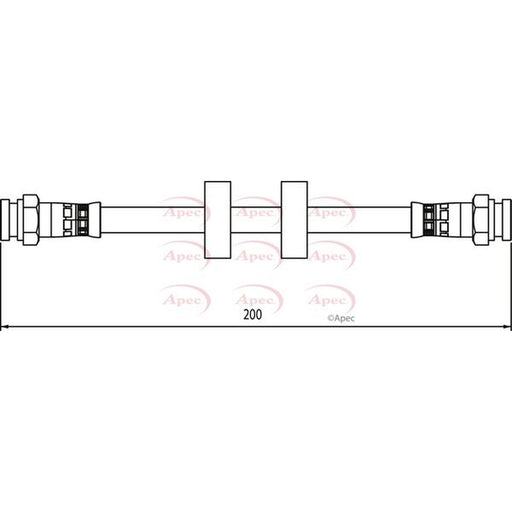 Apec Brake Hydraulic Hose Line Rear fits Citroën Nemo 2009-2010 1.3 1.4