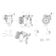Hella Air Conditioning Compressor fits Mazda 3 2013-2019 1.5 2.0