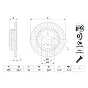Bosch 2 x Vented Brake Discs