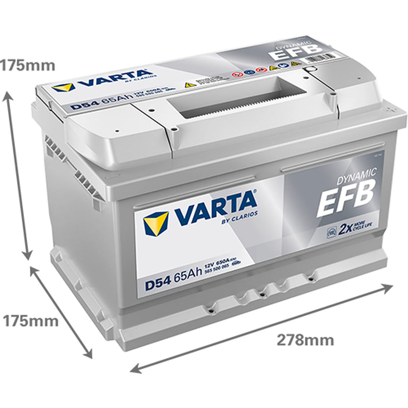 Varta Battery 12V 65Ah 650A 565500065