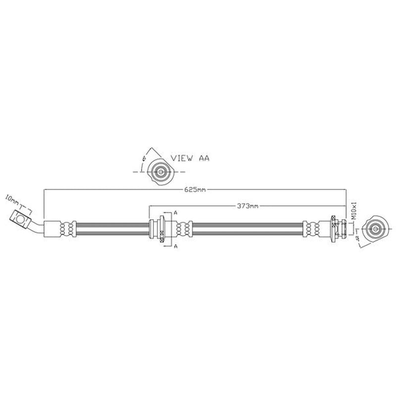Juratek Brake Hydraulic Hose Line Front Right fits Nissan Qashqai II 2013-2014