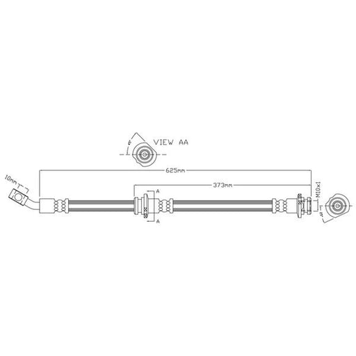 Juratek Brake Hydraulic Hose Line Front Right fits Nissan Qashqai II 2013-2014