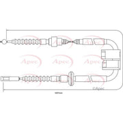 Apec Handbrake Cable Left Rear fits Audi A6 C5 1997-2005 1.8 1.9 2.0 2.4 2.5 2.8