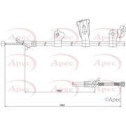Apec Handbrake Cable Left Rear fits Toyota Yaris/Vitz 1999-2005 1.0 1.3 1.4