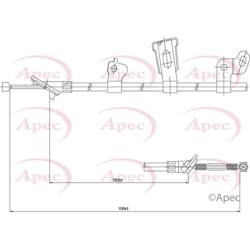 Apec Handbrake Cable Left Rear CAB1443