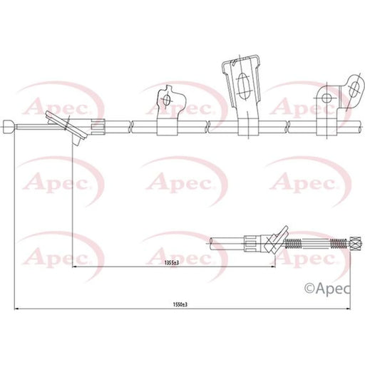 Apec Handbrake Cable Left Rear CAB1443