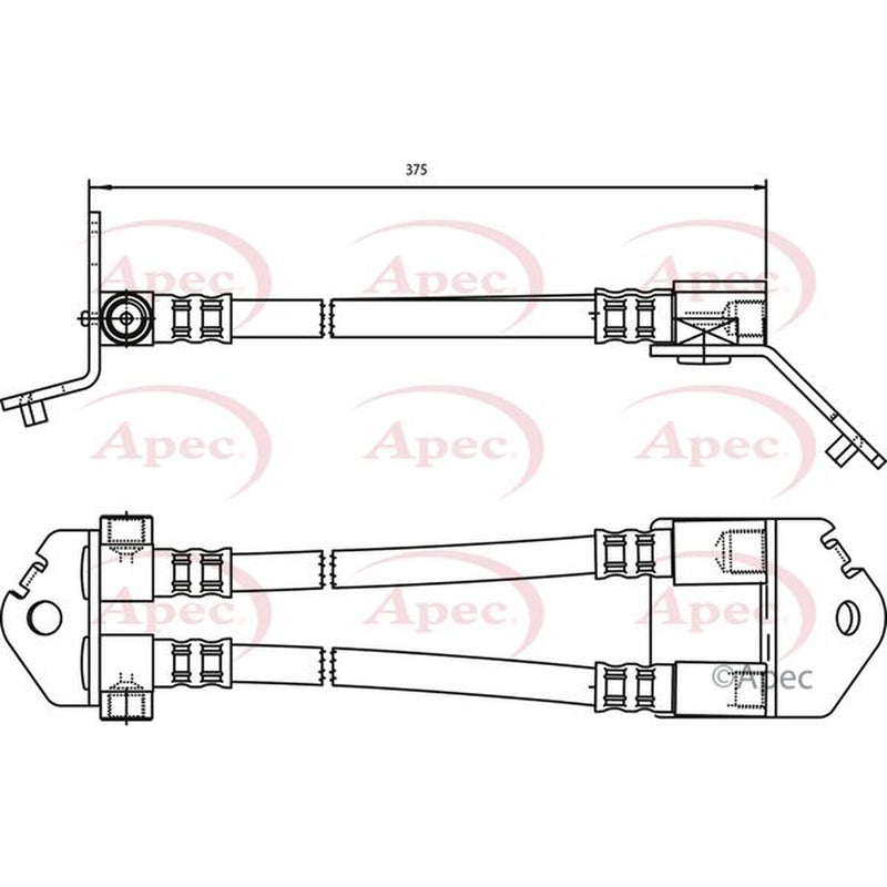 Apec Brake Hydraulic Hose Line Rear fits Ford Transit 2000-2006 2.0 2.3 2.4