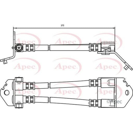 Apec Brake Hydraulic Hose Line Rear fits Ford Transit 2000-2006 2.0 2.3 2.4