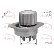Apec Engine Cooling Water Pump fits Citroën Ax 1986-1997 1.4