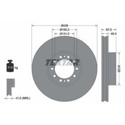 Textar 2 x Externally Vented Brake Discs 93086100