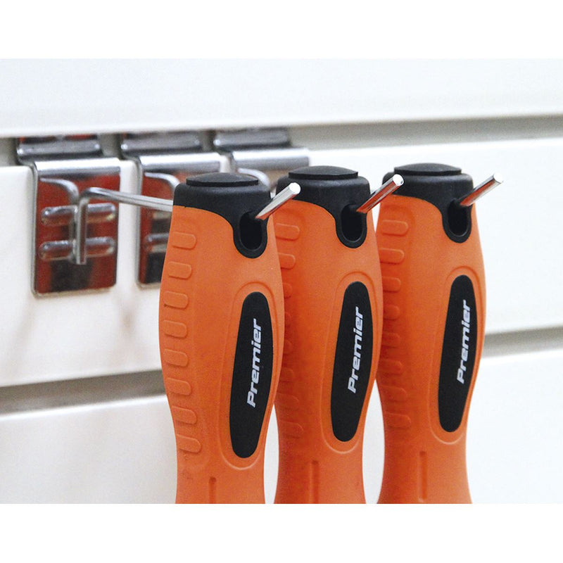 Sealey Premier 8pc Hi Vis Orange Screwdriver Set Flat Pozi Phillips HV003 Sealey  - Dynamic Drive
