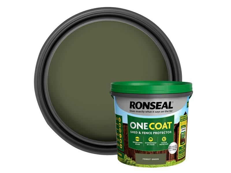 Ronseal One Coat Shed & Fence Protection Forest Green 5 litre Ronseal - NN4 Online