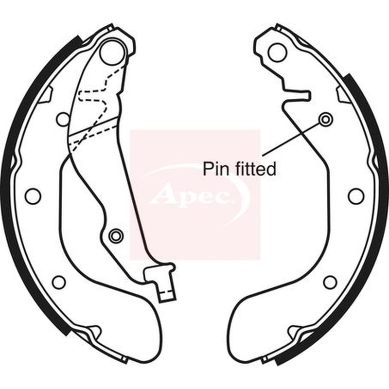 Apec Brake Shoe Set Axle Kit fits Chevrolet Aveo / Kalos 2003-2013 1.2 1.4