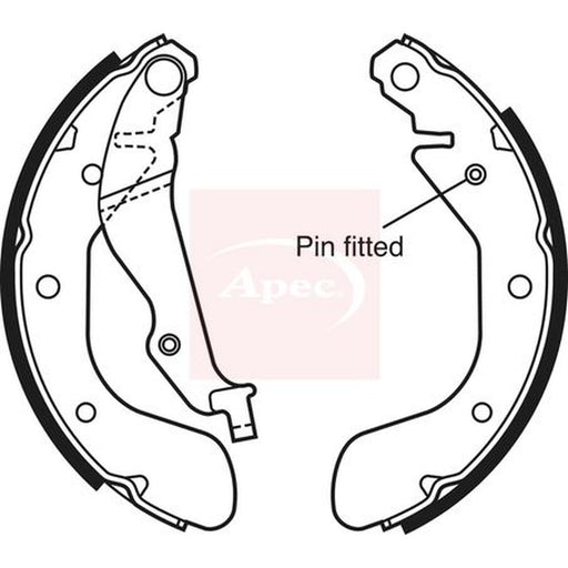Apec Brake Shoe Set Axle Kit fits Chevrolet Aveo / Kalos 2003-2013 1.2 1.4