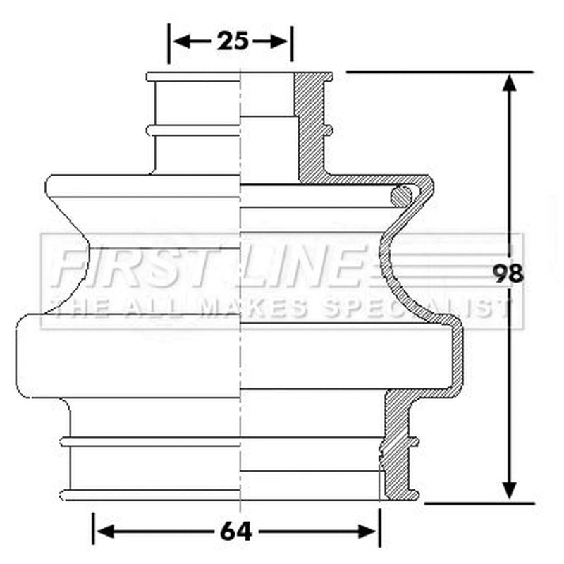 First Line Drive Shaft Bellow Kit Front Left fits Mercedes-Benz V-Class