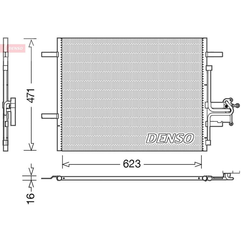 Denso Air Conditioning Condenser fits Volvo S60 II 2010-2018 2.0 3.0