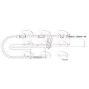 Apec Handbrake Cable Right Rear fits Toyota Hiace IV 1995-2006 2.4 2.5 2.7