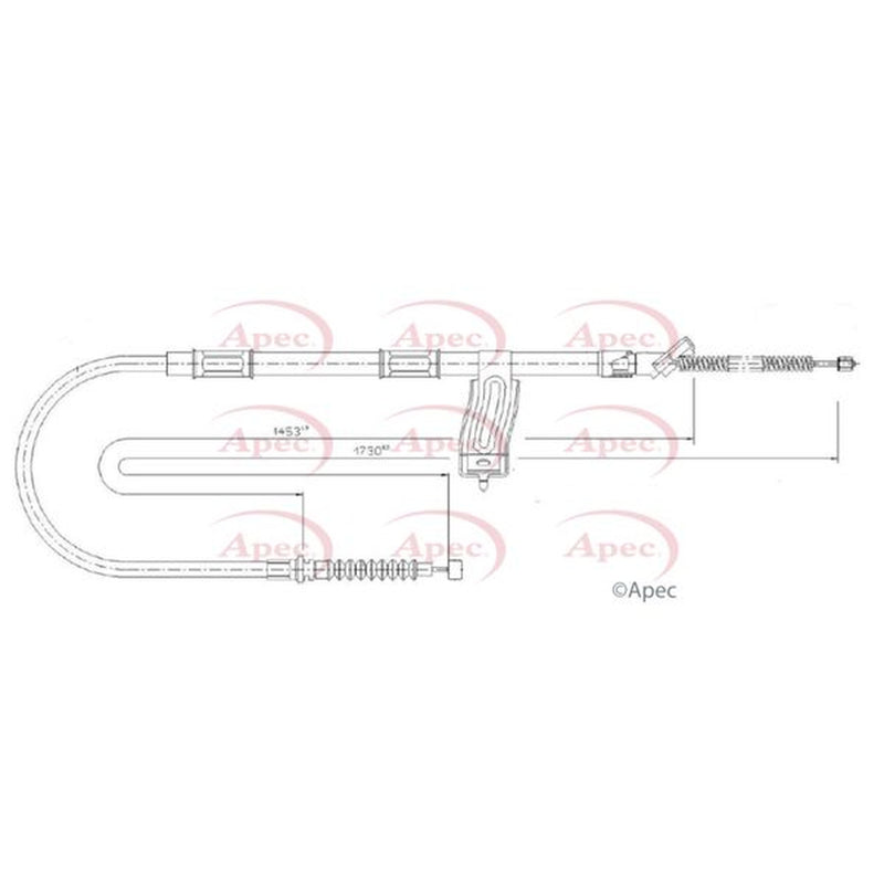 Apec Handbrake Cable Right Rear fits Toyota Hiace IV 1995-2006 2.4 2.5 2.7