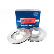 Borg & Beck Front Brake Vented Discs & Pads fits Mitsubishi Triton 2019 on 2.2
