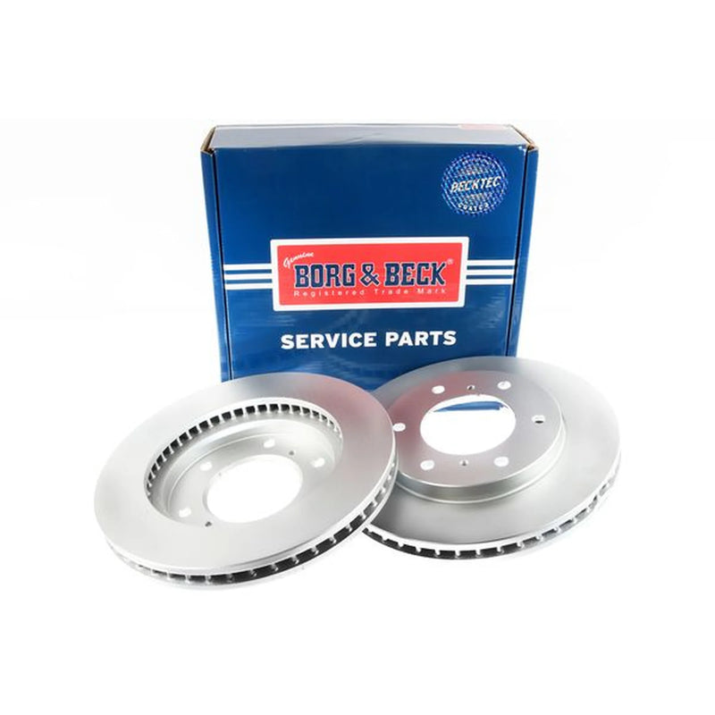 Borg & Beck Front Brake Vented Discs & Pads fits Mitsubishi Triton 2019 on 2.2