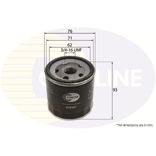 Comline Engine Oil Filter fits Audi A2 2000-2005 1.4 1.6