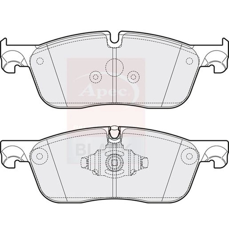 Apec Black Front Brake Pad Set fits Jaguar F-Pace 2015 on 2.0
