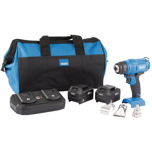 Draper D20 20V Heat Gun, 2 x 3.0 Ah Batteries, 1 x Twin Charger, 1 x Bag 99738 Draper - Dynamic Drive