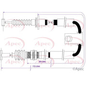 Apec Handbrake Cable Left Rear fits Mazda MX-5 1998-2005 1.6 1.8