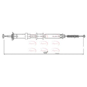 Apec Handbrake Cable Left Rear fits Chrysler Ypsilon 2011-2021 0.9 1.2 1.3