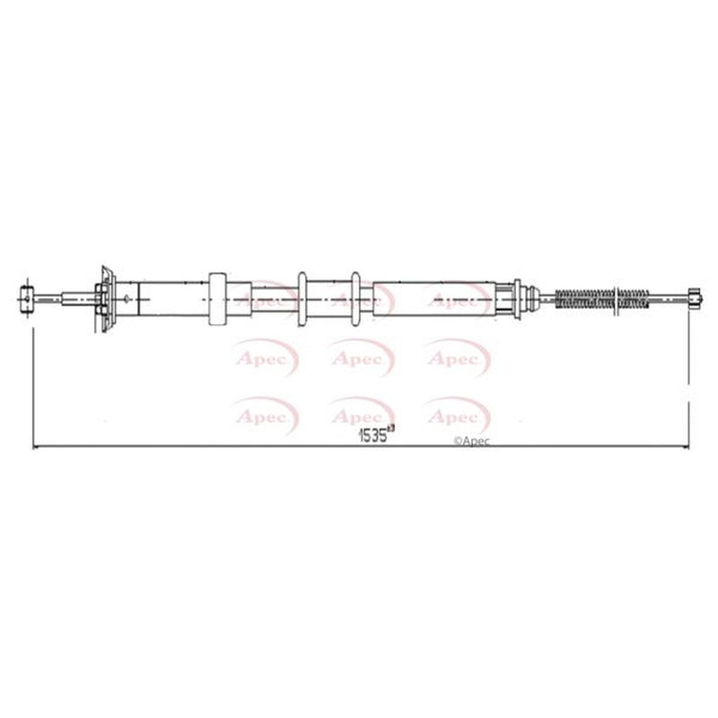 Apec Handbrake Cable Left Rear fits Chrysler Ypsilon 2011-2021 0.9 1.2 1.3