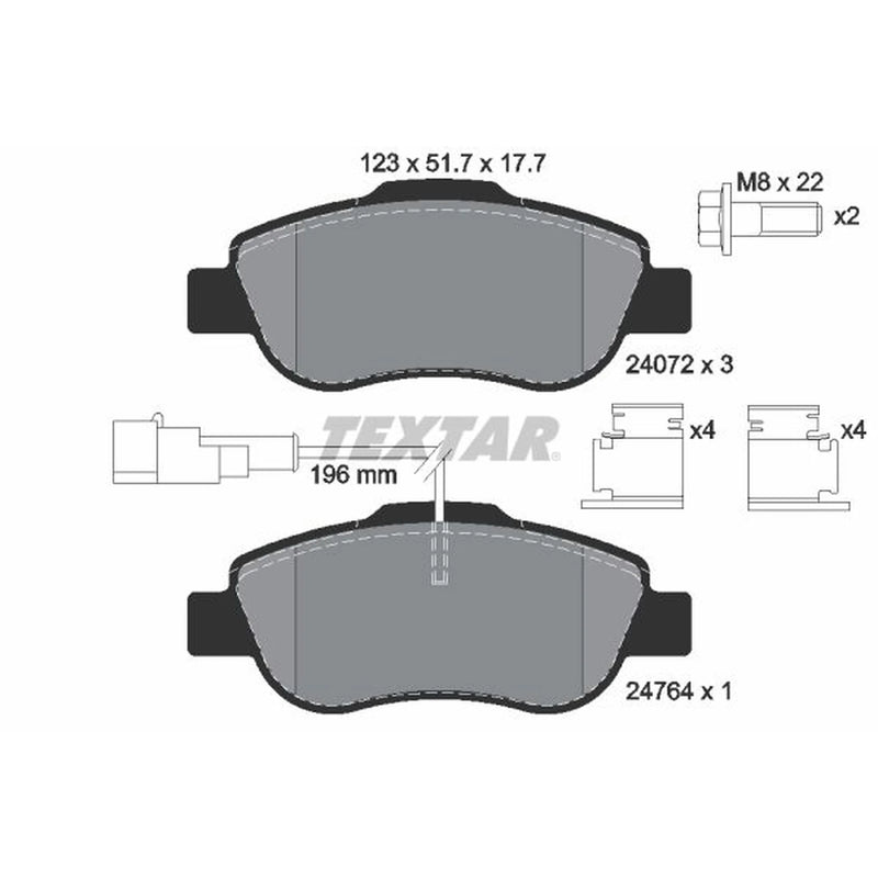 Textar Front Brake Pad Set 2407202