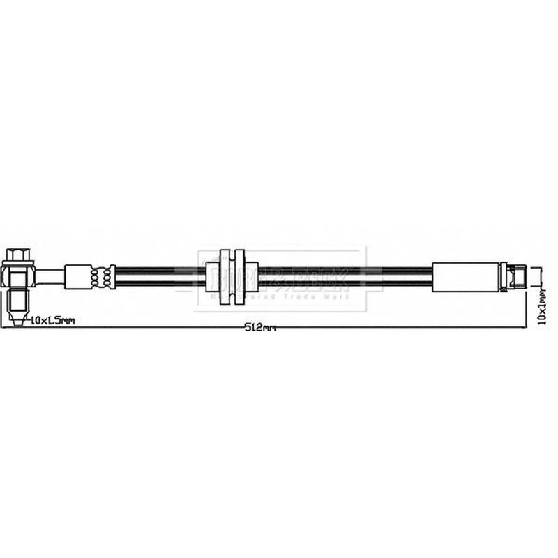 Borg & Beck Brake Hydraulic Hose Line Front Right BBH8365