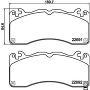 Mintex Front Brake Pad Set fits Ford Australia Mustang 2014-2023 5.0