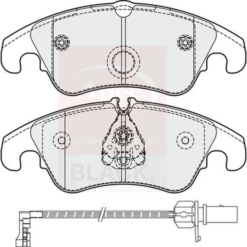 Apec Black Front Brake Pad Set fits Audi A4 Allroad B8 2009-2016 2.0 3.0