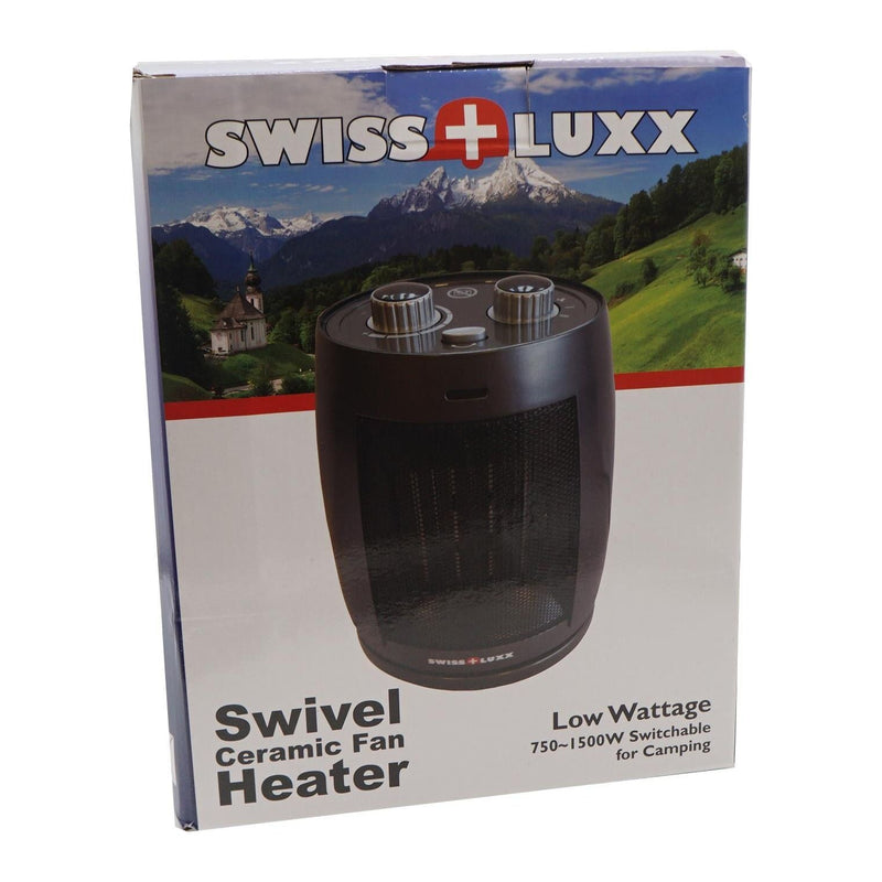 Fan Heater Caravan Motorhome Electric Low Wattage Swiss Luxx Swivelling Ceramic Swiss Luxx - Dynamic Drive