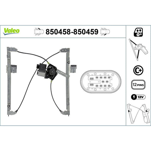 Valeo Electric Window Regulator Lifter Right Front 850459