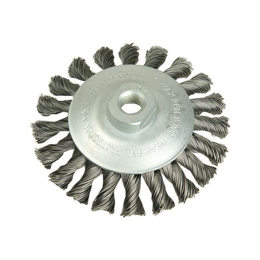Lessmann Conical Knot Brush 115mm M14 Bore, 0.50 Steel Wire Lessmann - Dynamic Drive