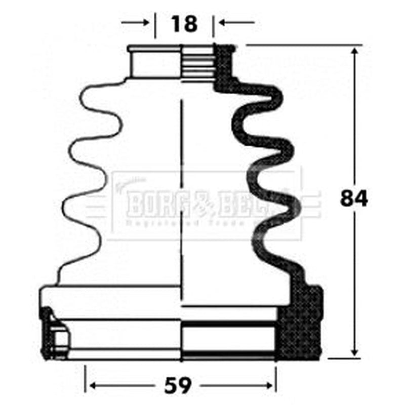 Borg & Beck Drive Shaft Bellow Kit transmission sided BCB2820