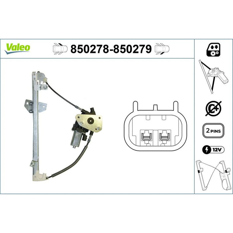 Valeo Electric Window Regulator Lifter Right Front 850279