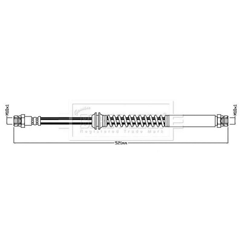 Borg & Beck Brake Hydraulic Hose Line Rear Right BBH8750