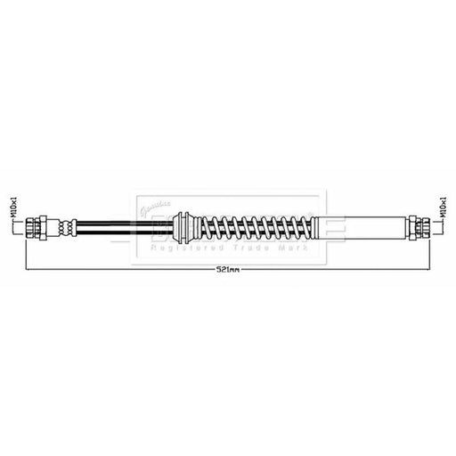Borg & Beck Brake Hydraulic Hose Line Rear Right BBH8750