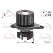 Apec Engine Cooling Water Pump fits Citroën Ax 1986-1998 1.3 1.4