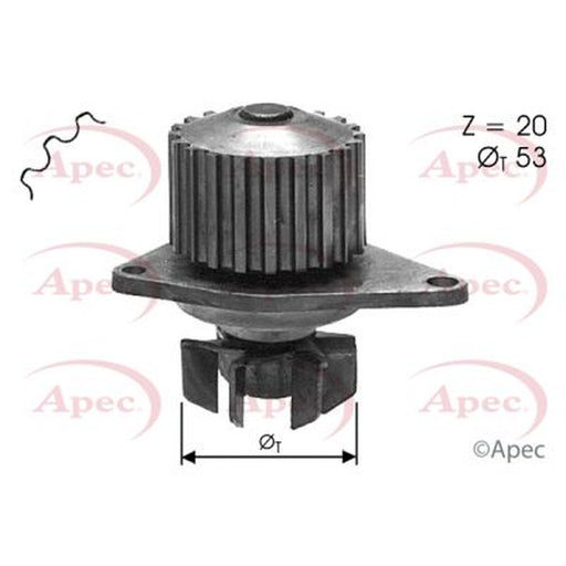 Apec Engine Cooling Water Pump fits Citroën Ax 1986-1998 1.3 1.4