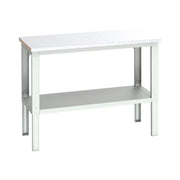Bott Cubio Adjustable Bench with Shelf, Steel Clad Top 1500 x 750mm