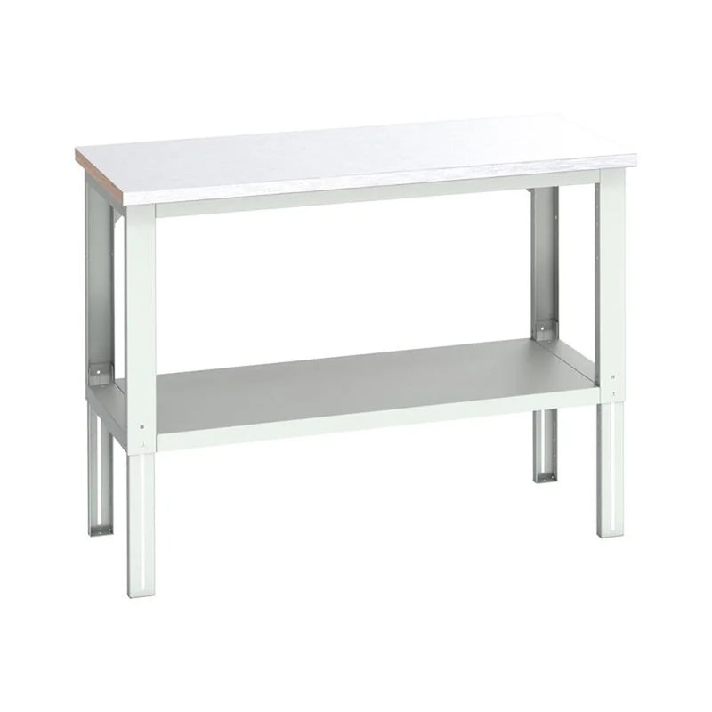 Bott Cubio Adjustable Bench with Shelf, Steel Clad Top 1500 x 750mm