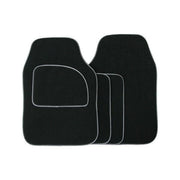 Streetwize Standard Universal Mat Set - Velour - Black/Grey Binding - 4 Piece