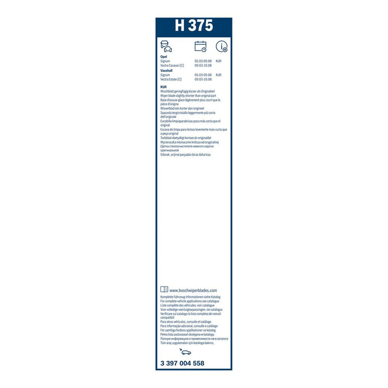 Bosch Conventional Wiper Blade 375mm — H375 fits Opel Signum 2003-2008