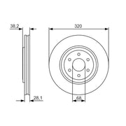 Bosch 2 x Vented Brake Discs fits Nissan Pathfinder III 2010 on 2.5