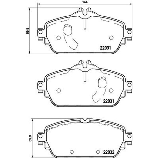 Mintex Front Brake Pad Set fits Mercedes-Benz C-Class 2013-2023