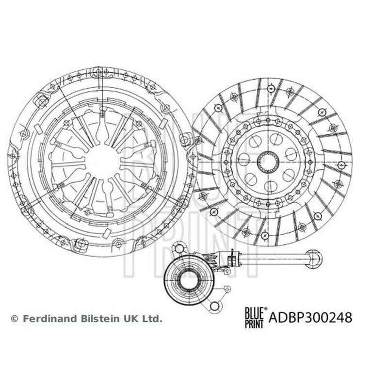 Blue Print Clutch Kit Set 3pc 226mm fits Renault Grand Scénic III 2009-2016 1.4